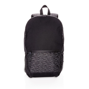 RPET reflekterande laptopryggsäck med AWARE™ spårämne, svart, detaljvy (3)