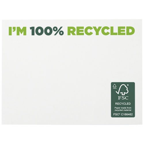Sticky-Mate® klisterlappar av återvunnet papper 100 x 75 mm, Vit, produktbild (1)