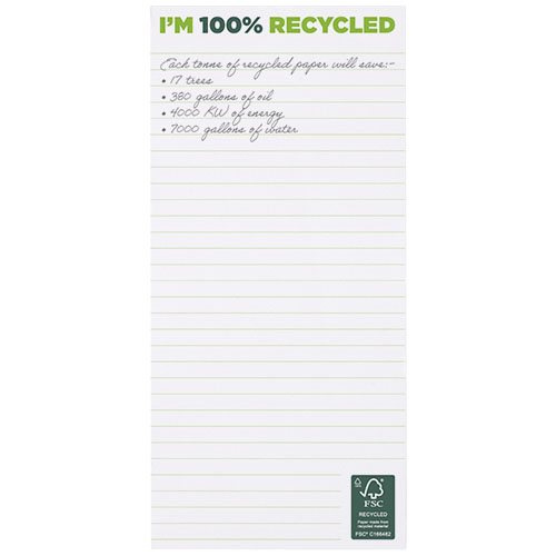 Desk-Mate® 1/3 A4-anteckningsblock med återvunnet papper, Vit, produktbild