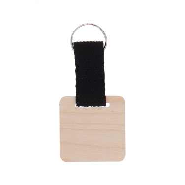 Woody Strap – nyckelring med tryck, fyrkantig, naturlig, ytterligare produktvy 3