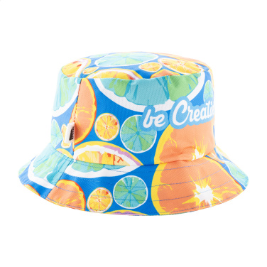 SuboHat – RPET bucket hat med tryck, vit, ytterligare produktvy 4