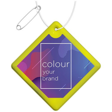 RFX™ H-09 liten diamant reflekterande PVC-hängare – Neongul, produktbild (2)