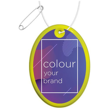 RFX™ H-12 oval reflekterande PVC-hängare – Neongul, produktbild (3)