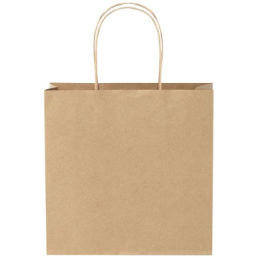Kraftpapperspåse 120 g/m2 med tvinnade handtag – 24 x 9 x 24 cm – Kraftbrun, produktbild, Kraft brun (2)