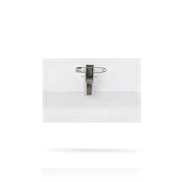 PVC-märke med säkerhetsnålshållare / Wyres, transparent, produktbild (2)