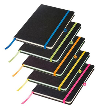 Inbunden anteckningsbok och ficka / Happynote, gul, produktbild (2)