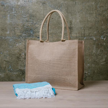 Jutepåse, med laminerad insida / Lamyjute, Ljusbrun, produktbild (3)