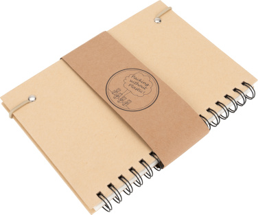 A5 linjerad anteckningsbok av återvunnet papper ALINA, beige, produktbild (3)