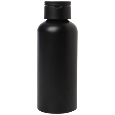 Trinity vattenflaska av RCS-certifierad återvunnen aluminium med RPET-lock, 600 ml, Helt svart, produktbild (1)
