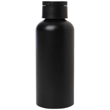 Trinity vattenflaska av RCS-certifierad återvunnen aluminium med RPET-lock, 600 ml, Helt svart, produktbild (3)