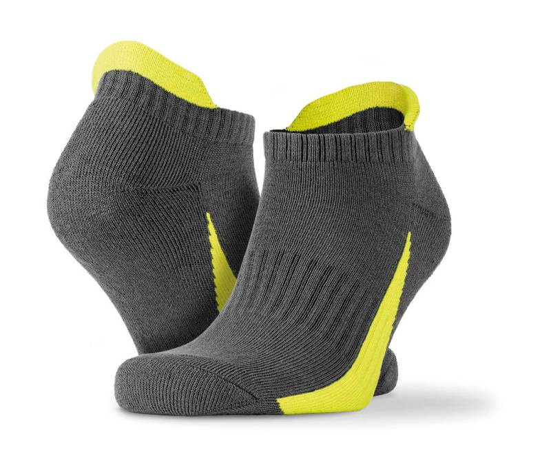 3-pack sneakersockor, Grå/Lime - Spiro (1)