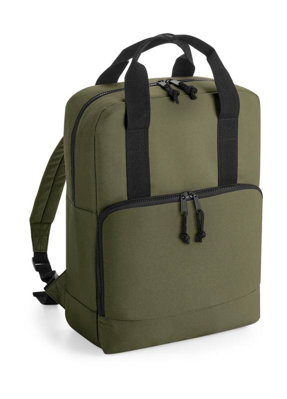Återvunnen kylryggsäck med dubbla handtag, militärgrön - Bagbase (1)