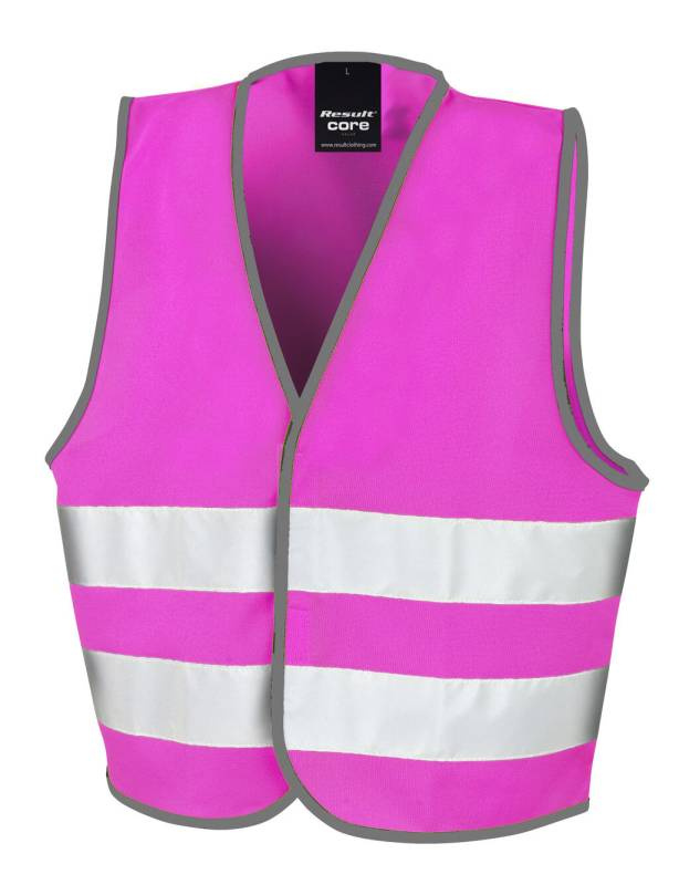 Junior väst med förbättrad synlighet, Fluorescerande rosa - Result Safe-Guard (1)
