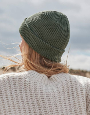 Mössa i ekologisk bomull med våffelmönster, Grafitgrå - Beechfield (4)