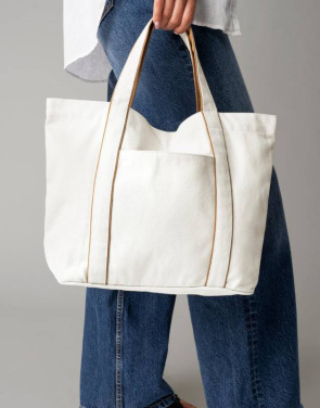 Courtside Medium Tote-väska, Mjukt vit/flaskgrön - Westford Mill (2)