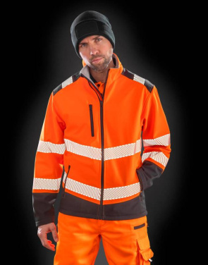 Utskrivbar ripstop säkerhetssoftshell, Fluorescerande orange/svart - Result Safe-Guard (3)