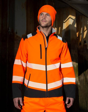 Utskrivbar ripstop säkerhetssoftshell, Fluorescerande orange/svart - Result Safe-Guard (4)