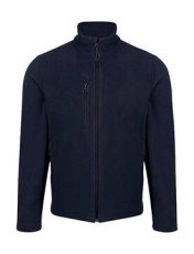 Ärligt tillverkad återvunnen fleece med hel dragkedja, marinblå