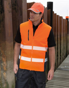 Vändbar mjuk vadderad säkerhetsväst, fluorescerande gul/marinblå – Result Safe-Guard (2)