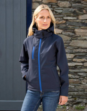 Dam TX Performance Softshelljacka med huva, svart/grå – Result Recycled (4)