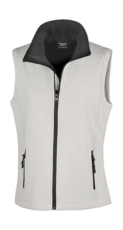 Utskrivbar softshell-bodyvärmare för kvinnor, vit/svart – Result Core (1)