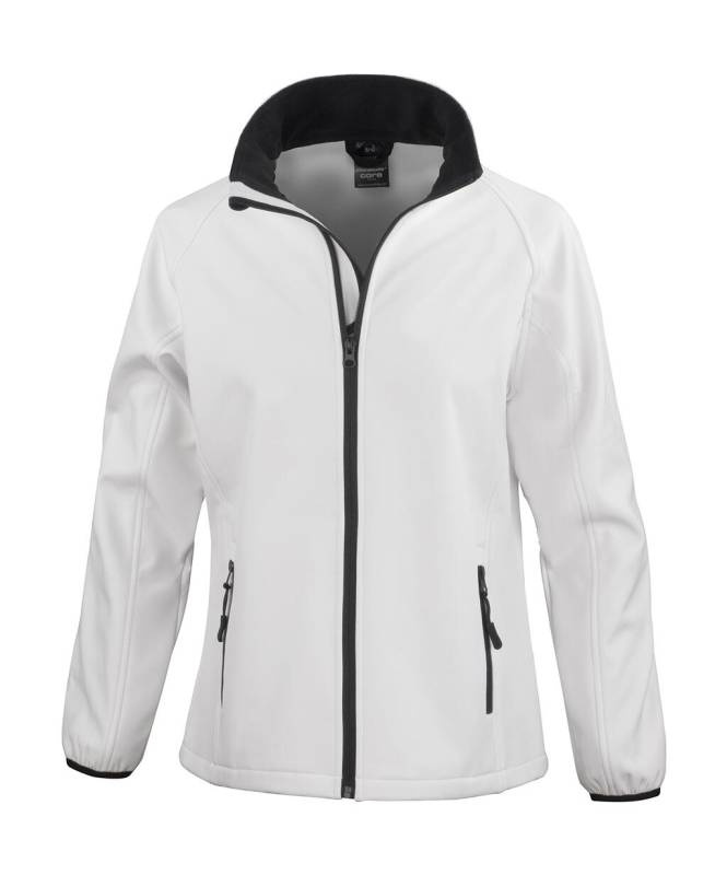 Tryckbar softshelljacka för dam, vit/svart – Result Core (1)
