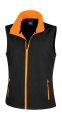 Utskrivbar softshell-bodyvärmare för kvinnor, svart/orange