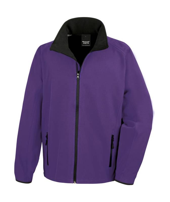 Tryckbar softshelljacka, lila/svart – Result Core (1)