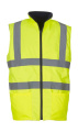 Fluo Fleece Vändbar Bodywarmer, fluorescerande gul, Fluo Gul