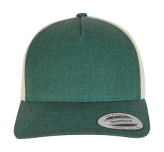 Retro Trucker Keps med 5 Paneler och 2 Färger, Grön/Beige