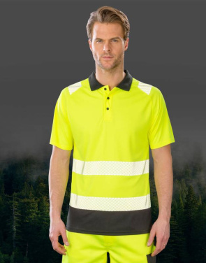 Återvunnen säkerhetspolotröja, Fluorescerande orange – Result Recycled (2)