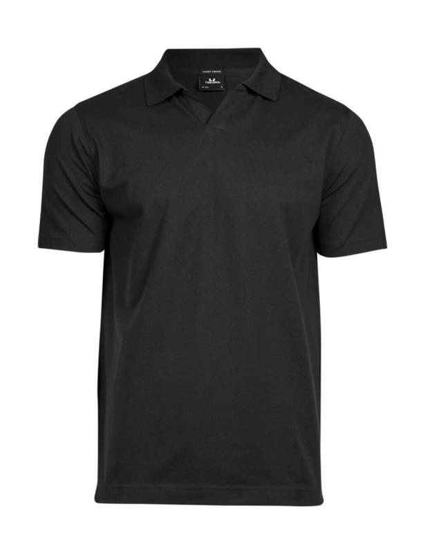Lyxig stretchig v-ringad pikétröja, svart – Tee Jays (1)