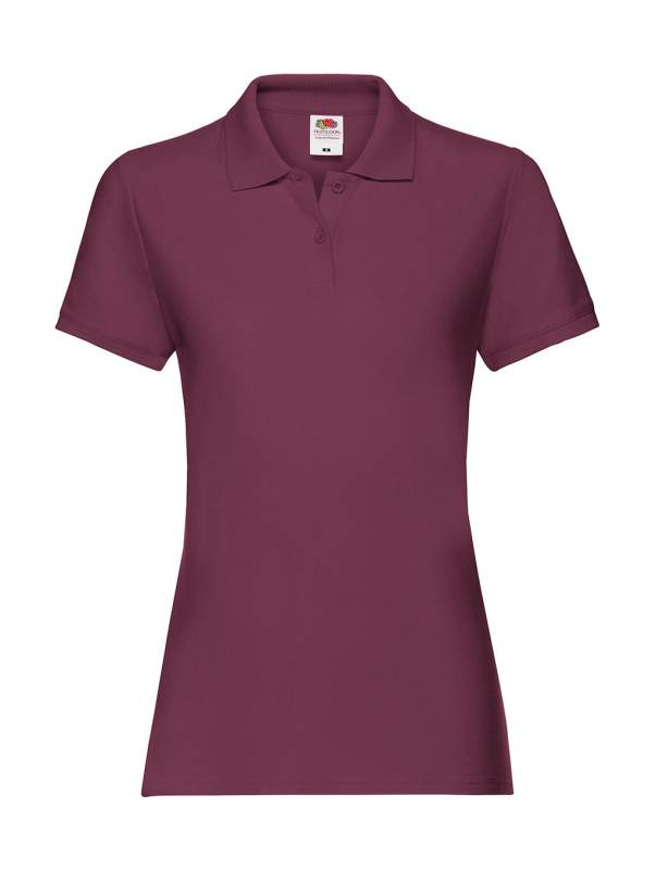 Premium-pikétröja för damer, vinröd – Fruit of the Loom (1)