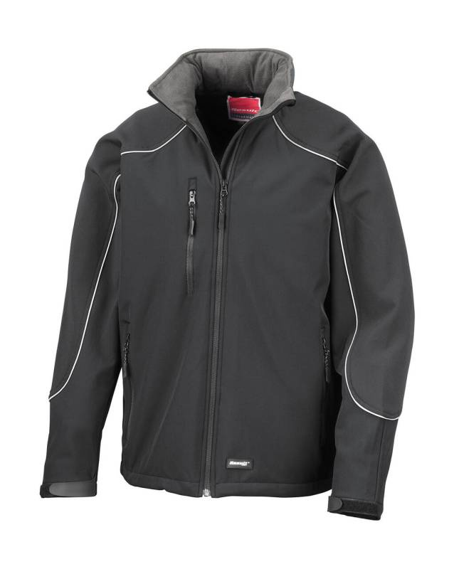 Ice Fell Hooded Softshelljacka, svart/svart – Result Work-Guard (1)