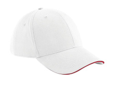 Athleisure 6 Panel Cap, Vit/Klassisk röd