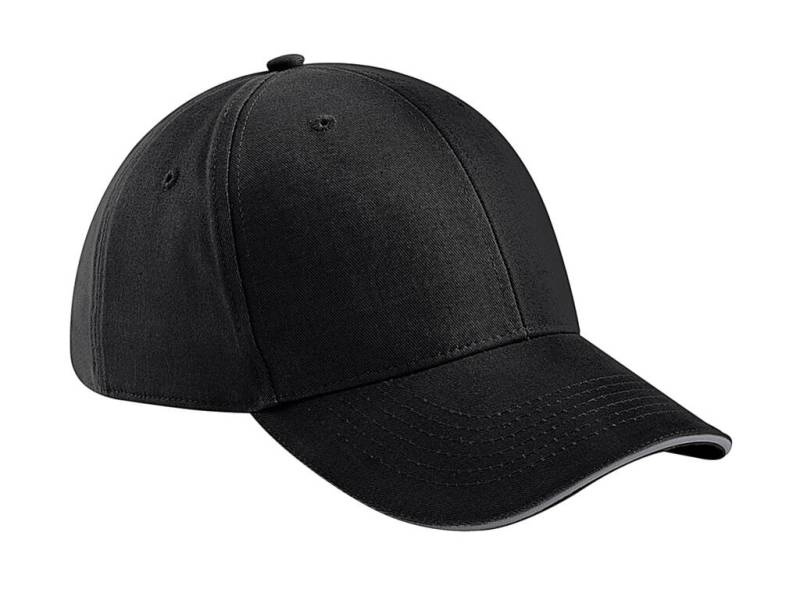 Athleisure 6 Panel Cap, Svart/Grafitgrå – Beechfield (1)