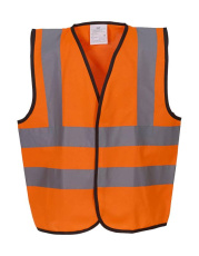 Barn Fluo 2-bandsväst + hängselväst, fluorescerande orange
