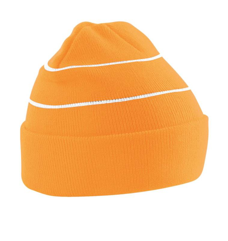 Stickad mössa med förbättrad synlighet, Fluorescerande orange – Beechfield (1)