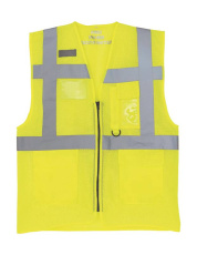 Fluorescerande öppen meshväst för chefer, fluorescerande gul
