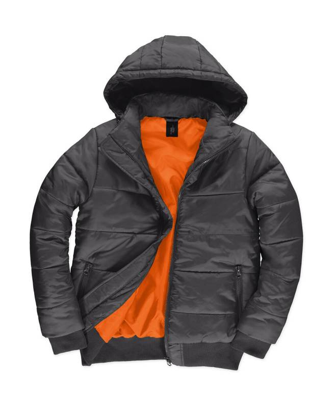Superhood/herrjacka, Mörkgrå/Neon Orange – B&C Outerwear (1)