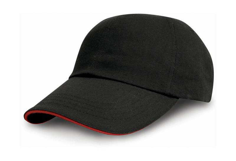 Tung bomullsborrmössa, svart/röd – Result Headwear (1)