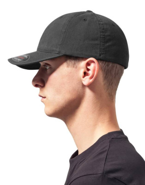 Flexfit plaggtvättad bomullsmössa, svart – Flexfit (3)