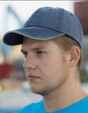 Mössa i fin bomullstwill, Kitt/Marinblå – Result Headwear (2)