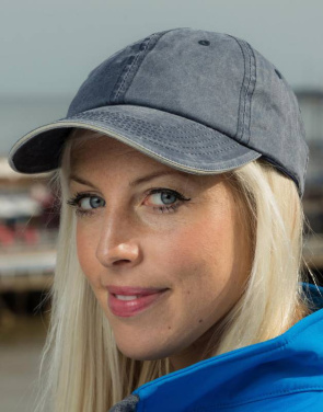 Mössa i fin bomullstwill, Kitt/Marinblå – Result Headwear (3)
