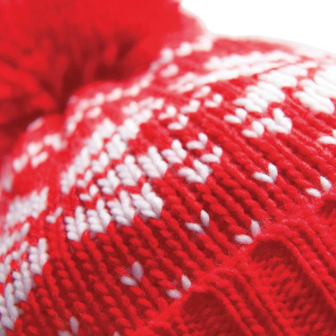 Fair Isle Snowstar®-mössa, vinröd/vit – Beechfield (3)