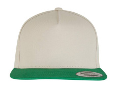 Klassisk 5-panels snapback, Beige/Grön