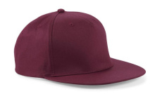 5-panels snapback-keps med rappare, vinröd