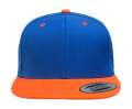 Klassisk Snapback-keps i två färger, kungsblå/orange