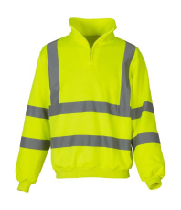 Fluorescerande mjukisbyxa med 1/4 dragkedja, fluorescerande gul