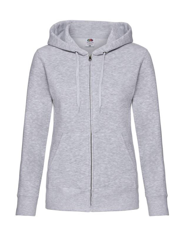 Premium huvjacka med huva Lady-Fit, gråmelerad – Fruit of the Loom (1)
